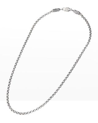 Men's Sterling Silver Cable Chain Necklace, 24"L
