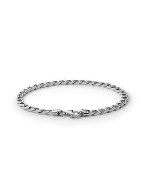 Men's Sterling Silver Cuban Chain Bracelet - Polished Silver - Size Large