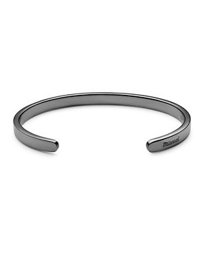 Men's Sterling Silver Cuff Bracelet - Polished Black - Size Medium - Polished Black - Size Medium