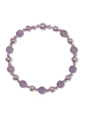 Men's Sterling Silver Polite Ball Chain Bracelet - Oxidized Purple - Oxidized Purple