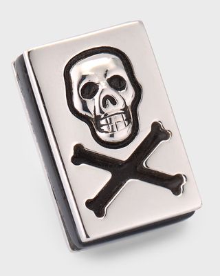 Men's Sterling Silver Skull and Crossbones Lapel Pin