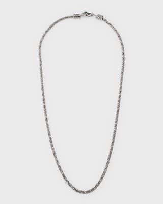 Men's Sterling Silver Twisted Chain Necklace, 22"L