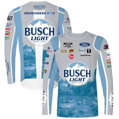 Men's Stewart-Haas Racing Team Collection Gray Kevin Harvick Busch Light Sublimated Uniform Long Sleeve T-Shirt