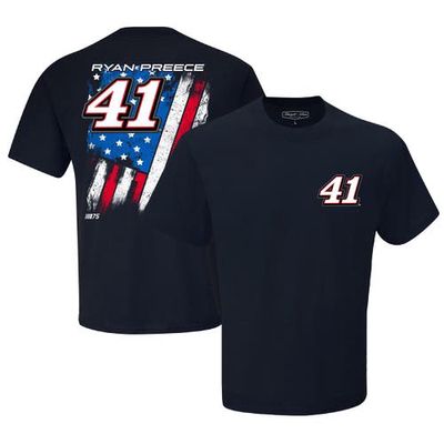 Men's Stewart-Haas Racing Team Collection Navy Ryan Preece Exclusive Tonal Flag T-Shirt