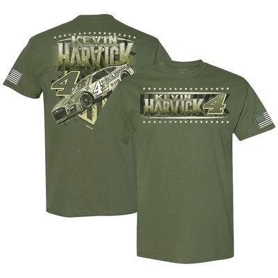 Men's Stewart-Haas Racing Team Collection Olive Kevin Harvick Busch Light Military T-Shirt