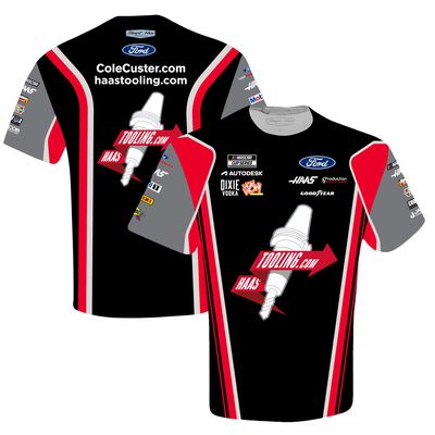 Men's Stewart-Haas Racing Team Collection White Cole Custer Haas Tooling Sublimated Uniform T-Shirt