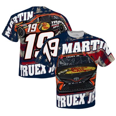Men's Stewart-Haas Racing Team Collection White Martin Truex Jr Bass Pro Shops Sublimated Patriotic Total Print T-Shirt