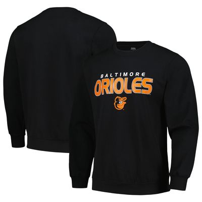 Men's Stitches Black Baltimore Orioles Pullover Sweatshirt