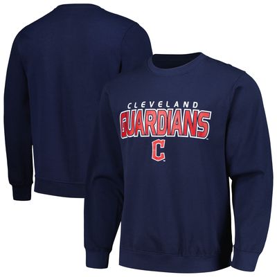 Men's Stitches Navy Cleveland Guardians Pullover Sweatshirt