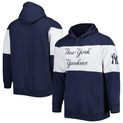 Men's Stitches Navy/White New York Yankees Stripe Pullover Hoodie