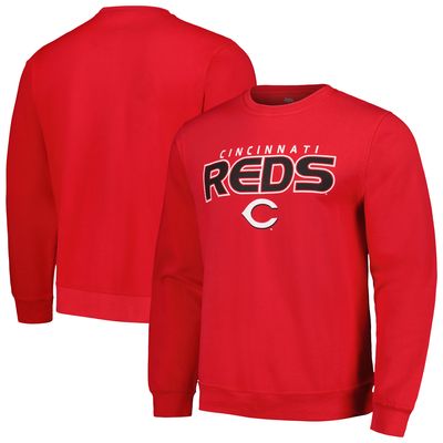 Men's Stitches Red Cincinnati Reds Pullover Sweatshirt