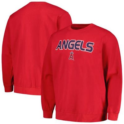 Men's Stitches Red Los Angeles Angels Pullover Sweatshirt