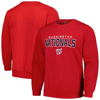 Men's Stitches Red Washington Nationals Pullover Sweatshirt