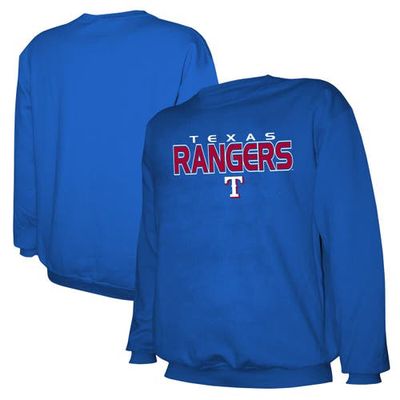 Men's Stitches Royal Texas Rangers Pullover Sweatshirt