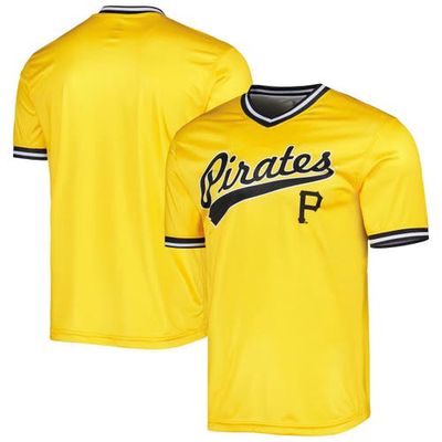 Men's Stitches Yellow Pittsburgh Pirates Cooperstown Collection Team Jersey in Gold