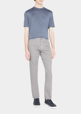 Men's Stone Cotton-Linen 5-Pocket Pants