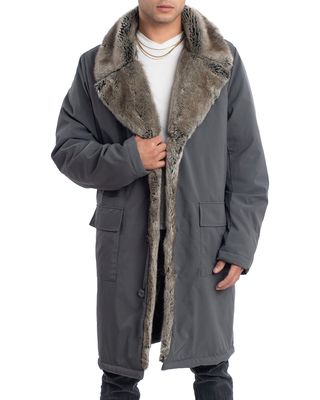 Men's Storm Coat with Faux Fur