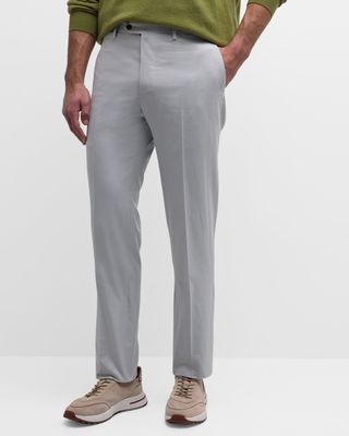 Men's Straight Cotton Twill Trousers