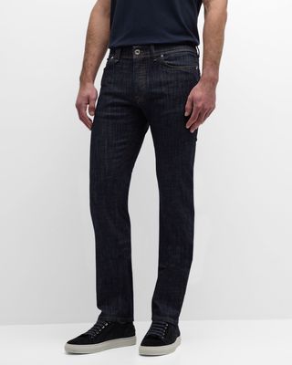 Men's Straight-Fit Dark Wash Jeans