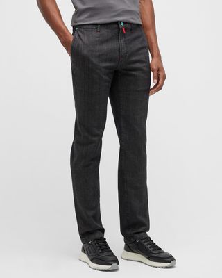 Men's Straight-Leg Charcoal Denim Jeans