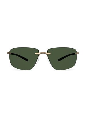 Men's Streamline Biscayne Bay 64MM Rectangular Sunglasses - Black - Black
