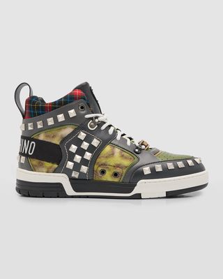 Men's Streetball Mixed-Media High-Top Sneakers