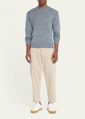 Men's Stretch Linen Crewneck Sweater