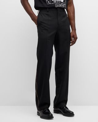 Men's Stretch Twill Pants with Logo Taping