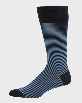 Men's Stripe Egyptian Cotton Crew Socks
