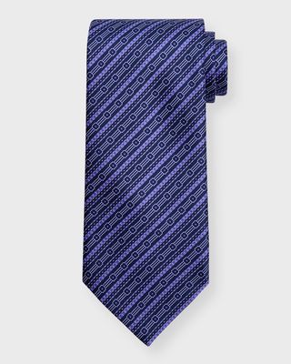 Men's Stripe-Print Silk Tie
