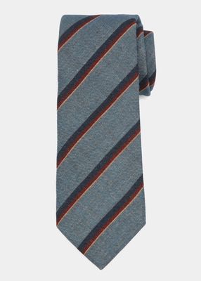 Men's Stripe-Print Wool Tie