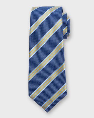 Men's Stripe Silk-Cotton Tie