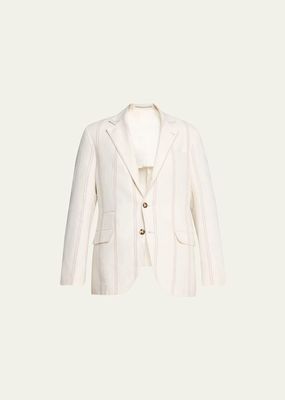 Men's Stripe Single-Breasted Sport Coat