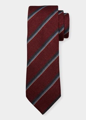 Men's Stripe Wool-Silk Tie