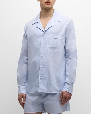 Men's Striped Cotton Pajama Shirt