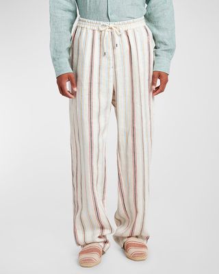 Men's Striped Linen Pants