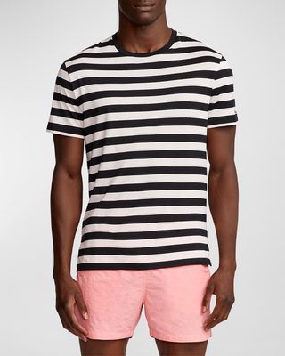 Men's Striped Lisle Crew T-Shirt