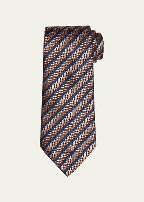 Men's Striped Macroarmature Silk Tie