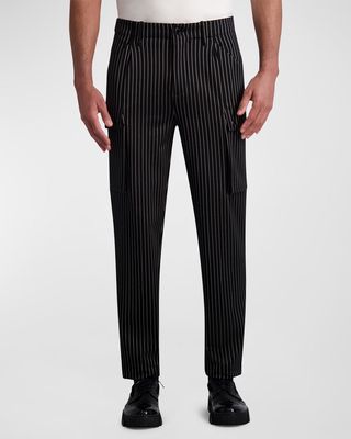 Men's Striped Straight Cargo Pants