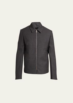 Men's Structured Wool Zip Jacket