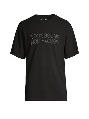 Men's Studded Hollywood Logo T-Shirt - Black - Size Medium