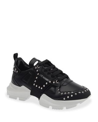 Men's Studded Leather Chunky Low-Top Sneakers