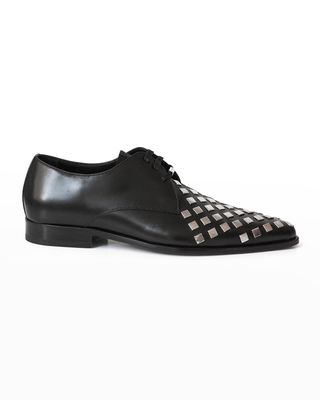 Men's Studded Leather Derby Shoes