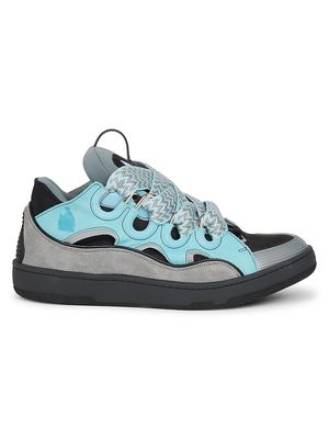 Men's Suede Curb Sneakers - Light Blue Anthracite - Size 9