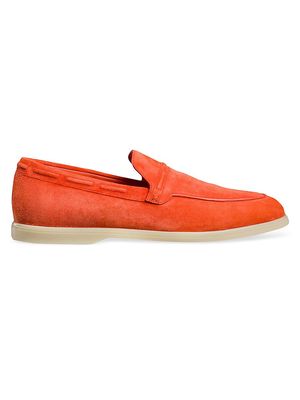 Men's Suede Loafers - Orange - Size 8