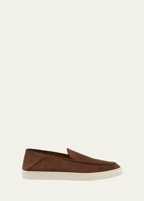 Men's Suede Sneaker-Sole Loafers