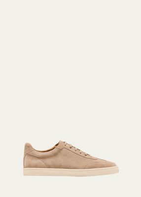 Men's Suede T-Toe Low-Top Sneakers