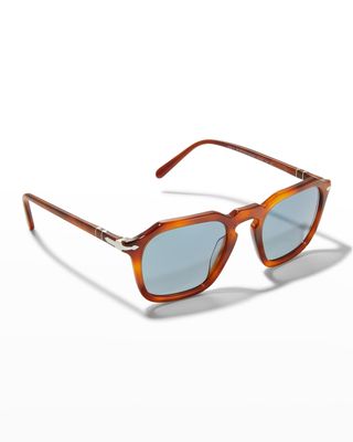 Men's Sun 50 Keyhole-Bridge Square Sunglasses