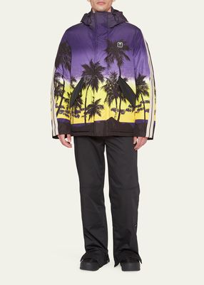 Men's Sunset Palm-Print Ski Jacket