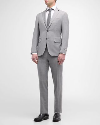 Men's Super 130s Wool Heathered Suit
